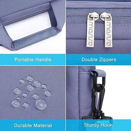 MOSISO Laptop Shoulder Bag 15.6 inch, 15-15.6 inch Computer Bag | Compatible with MacBook Pro 16 inch, HP, Dell, Lenovo with 2 Raised&1 Flapover&1 Horizontal Pocket&Handle&Belt, Lavender Gray - color: Lavender Gray, size: 16 inch