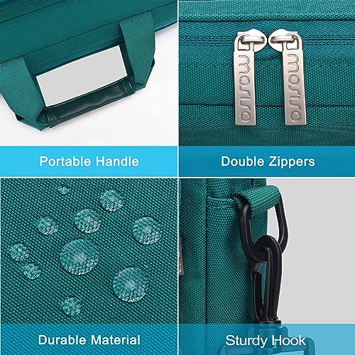 MOSISO Laptop Shoulder Bag 15.6 inch, 15-15.6 inch Computer Bag | Compatible with MacBook Pro 16 inch, HP, Dell, Lenovo with 2 Raised&1 Flapover&1 Horizontal Pocket&Handle&Belt, Teal Green - color: Teal Green, size: 16 inch