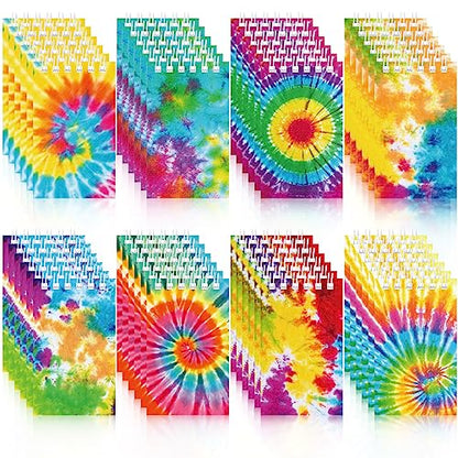 Zonon 48 Pcs Mini Tie Dye Notepads Bulk Blank Mini Spiral Notebooks Pastel Art Party Note Pads for Tie Dye Birthday Party Goodie Bag Fillers Classroom Rewards
