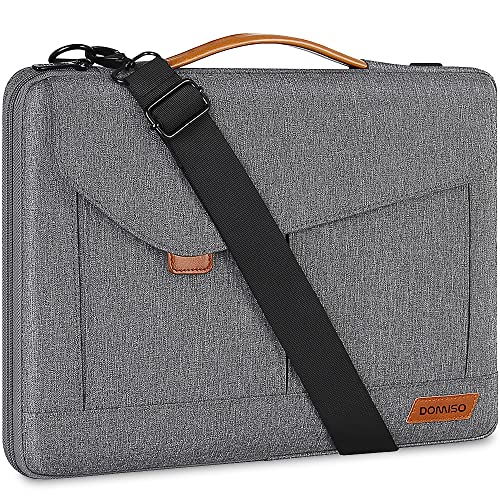 DOMISO 17-17.3 Inch Laptop Sleeve Water Resistant Business Briefcase Messenger Bag Compatible with 17.3" Dell Computer/HP Pavilion 17/ProBook 470/MSI GS73VR Stealth PRO/Lenovo/Acer/ASUS,Grey - color: Grey, size: 17 - 17.3 Inch