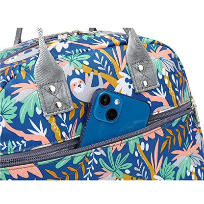 FlowFly Insulated Lunch Bag With Shoulder Strap for Women, Men, and Kids, Large and Reusable, Handle, Freezable Work and School Travel Tote and Meal Prep Organizer,Sloth - color: Sloth