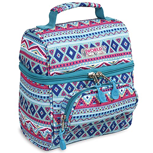 J World Corey Kids Lunch Bag. Insulated Lunch-Box for Boys Girls, Mint Tribal - color: Mint Tribal