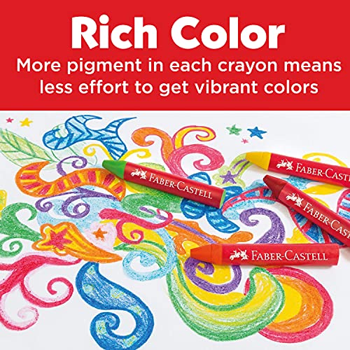 Faber-Castell Beeswax Crayons in Durable Storage Case: Non-Toxic Jumbo Triangle Crayons for Toddlers, Travel-Friendly Toddler Art Supplies for Kids (Ages 3+) (24 Count)