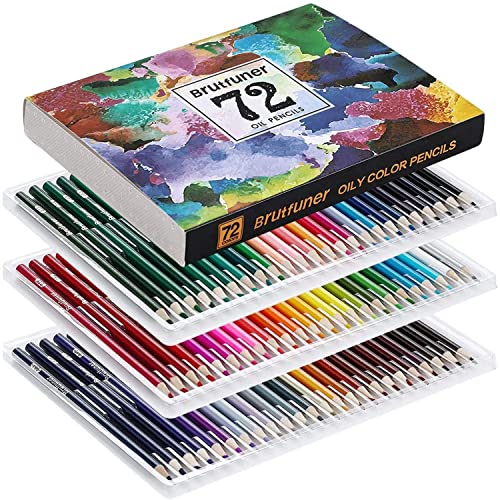 LBW Colored Pencils for Adult Coloring Books, 72 Oil Based Soft Core Professional Color Pencils Set for Artists Beginners Drawing Coloring Sketching Blending