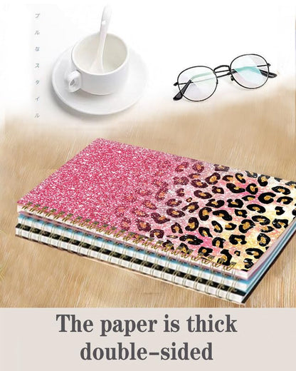 Spiral Journal Notebook,A5 Hardcover Lined Journals for Women Girl 6 x 8.3 in,120 Pages Thick Paper,Cute College Ruled Writing Notebook for Gifts Office Work School(Luxury Pink Leopard) - color: Luxury Pink Leopard
