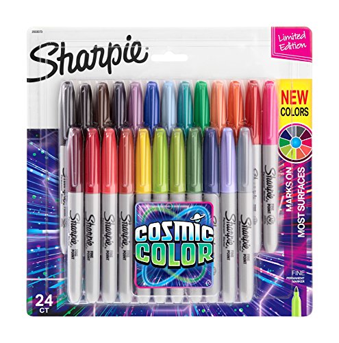 Sharpie Permanent Markers, Fine Point, Cosmic Color, Limited Edition, 24 Count - Art, Creative, Colorful Office Supplies - size: Fine Tip, style: Cosmic Color