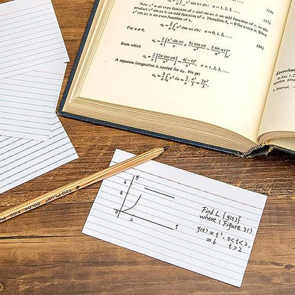 Trailmaker (100 Pack) Index Cards Bulk Pack, 10,000 Ruled 3 x 5 Note Cards, 100 Packs of 100 Flash Cards for Studying, Note Taking, Presentations, College, High School, Classroom & Office Supplie