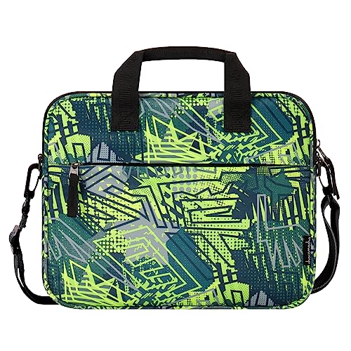 Choco Mocha Kids Tablet Sleeve Bag for Boys & Girls, (10-12.5Inch) - color: Geometry-green 12.5inch, size: 12.5inch(12.5 x 9.8 x 1.3)