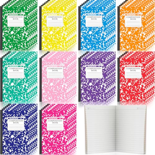 Fainne 60 Pack Composition Notebooks College Ruled A5 Composition Notebook Bulk Marble Notebooks 30 Sheets (60 Pages) for Student Journal Classroom Office School Supplies(10 Color) - color: Assorted Colors