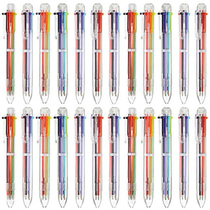 Hicarer 20 Pack 6-in-1 Retractable Ballpoint Pens 6-Color Ballpoint Pen Multicolor Pens for Office School Supplies Students Children Gift