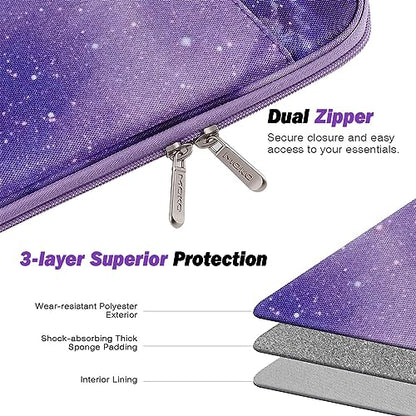 MoKo 9-11 Inch Tablet Sleeve Bag Carrying Case with Accessory Pocket | Fits iPad Air 5/4th 10.9, iPad Pro 11 M2, iPad 10th 10.9, Galaxy Tab S9 11 and Tab S8/A8/A7, Purple Starry Sky - color: Purple Starry Sky, size: 9-11 Inch