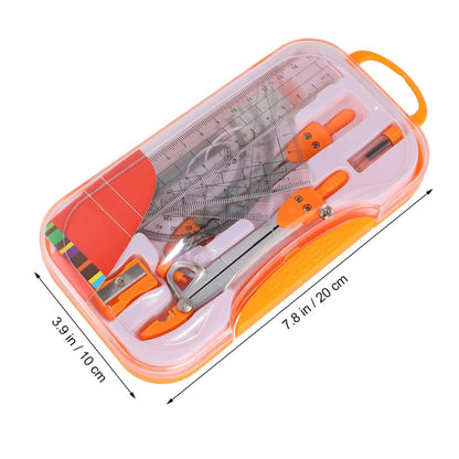 MAGICLULU Metal Drawing Compass Set for Students, 10pcs Geometry Drawing Kit with Math Rulers and Compasses, Sturdy Metal Material, Suitable for School Exams and Drafting Random Color