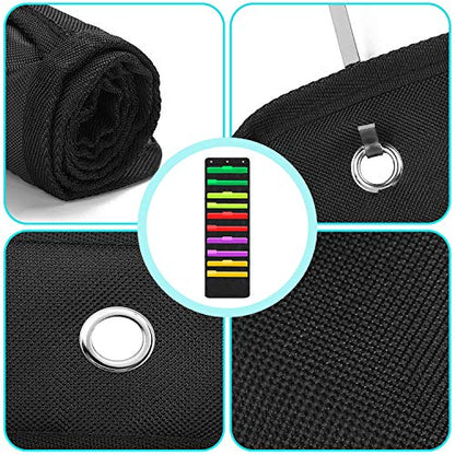 Heavy Duty 10 Pocket Door Hanging File Organizer, Black Wall Storage Pocket Charts with 3 Hangers, Great for Classroom, School, Home or Office Use (10 Pocket) - size: 10 Pocket