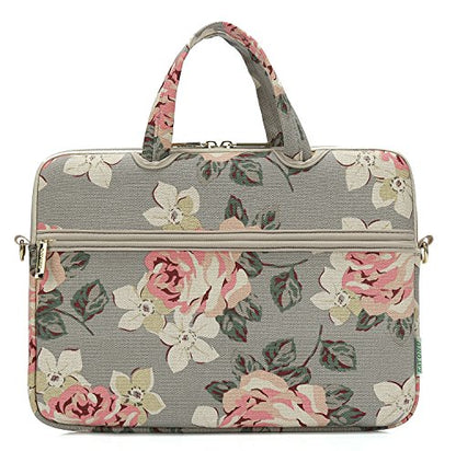 kayond White Rose Patten water resistant Laptop Shoulder Messenger Bag Case Sleeve for 15 Inch 15.6 Inch Laptop,Laptop Briefcase - color: White Rose, size: 15-15.6 Inch