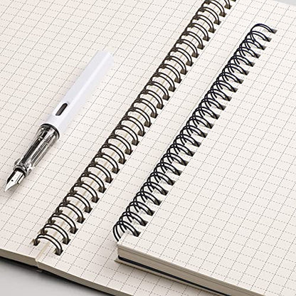 EMSHOI Graph Grid Journal Notebook, 2 Pack, 320 Pages, B5 (7.4" x 10") | 100 GSM Thick Paper, Flexible Plastic Cover, Spiral-bound, for School, Student, Note Taking, Math, Engineering (Brown & Blue) - color: Brown Blue, style: B5-Graph