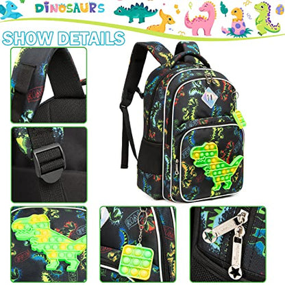 Backpack for Girls Elementary Preschool Kids Lunch Box for School - color: Boys Dinosaur Bag