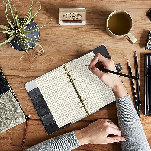 6 Ring Binder Refill,2023 A6 Grid Square Refill for Filofax/Personal Journal,Personal Size, 45sheets/90pages, 100Gsm Quality, Harphia (A6 3.74 x 6.77'',Gridsquare) - color: Grid Square, size: A6