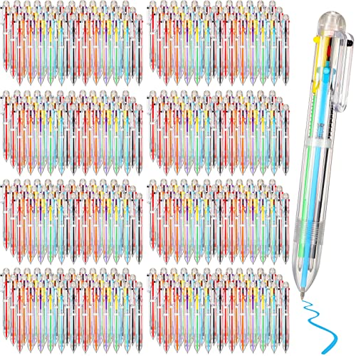 Handepo 150 Pcs 6 in 1 Multicolor Pen Bulk 0.5 mm 6 Colors Retractable Colorful Ink Rainbow Pen for Back to School Students Gifts Birthday Prizes Carnival Reward Party Favors Supplies Office