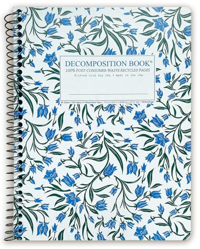 Decomposition Bluebells College Ruled Spiral Notebooks – 9.75 x 7.5 Journal with 160 Lined Pages – Notebooks for School Supplies, Home & Office – 100% Recycled Paper – Made in USA - color: Bluebells, style: Spiral-bound