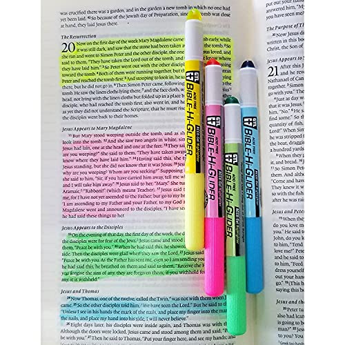 G.T. Luscombe Company, Inc. Accu-Gel Bible-Hi-Glider Bible Study Set | No Bleed Solid Gel Highlighter | No Smearing or Fading | Long Lasting Bright Translucent Colors (Set of 6) - size: 1-Set, style: Set of 6