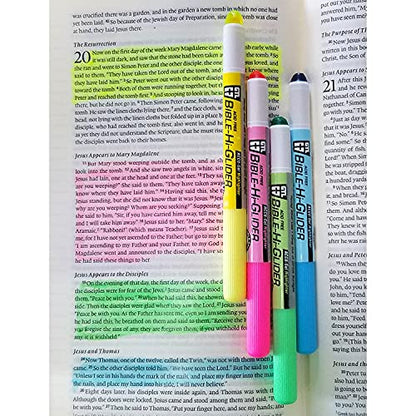 G.T. Luscombe Company, Inc. Accu-Gel Bible-Hi-Glider Bible Study Set | No Bleed Solid Gel Highlighter | No Smearing or Fading | Long Lasting Bright Translucent Colors (Set of 6) - size: 1-Set, style: Set of 6