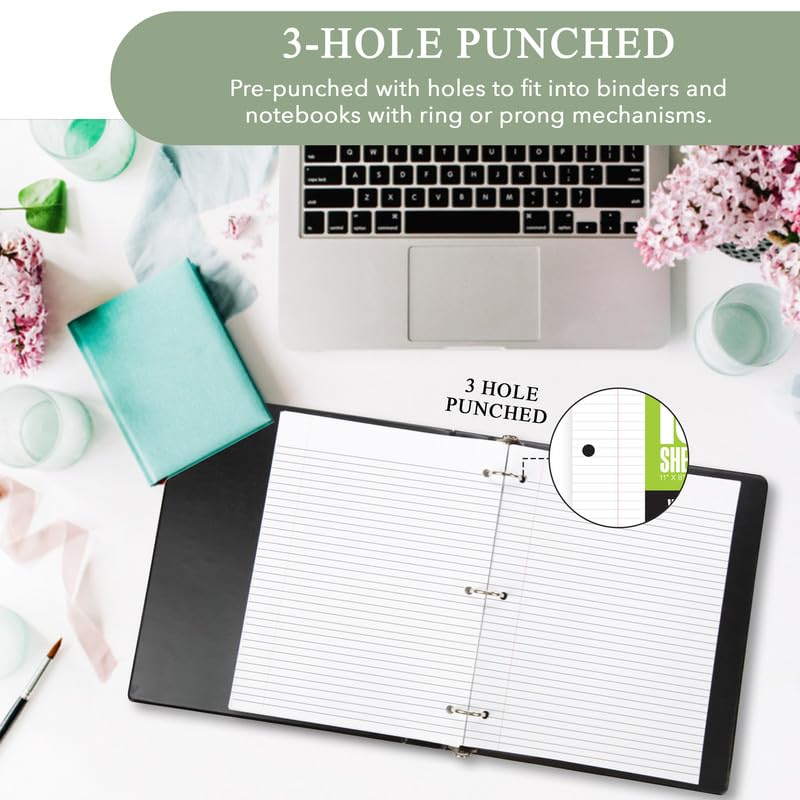 THREE LEAF 100 SHEETS WIDE RULED FILLER PAPER, PACK OF 36, LOOSE-LEAF SHEETS FOR SCHOOL AND OFFICE 100 CT. FILLER PAPER, NOTEBOOK PAPER - color: Wide Ruled, size: Pack of 36