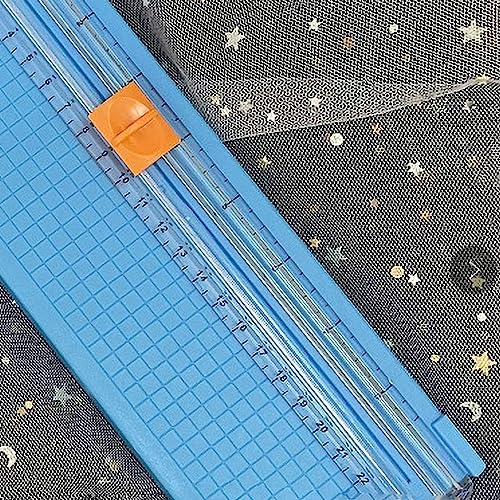 Paper Cutter Efficient Light Duty Mini Folding Trimmer Clear Scale for Scrapbook Supplies Craft Paper Trimmer for Cardstock, 5 Color Options (Sky Blue) - color: Sky Blue