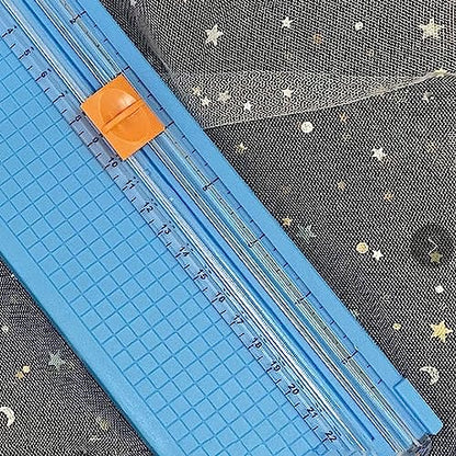 Paper Cutter Efficient Light Duty Mini Folding Trimmer Clear Scale for Scrapbook Supplies Craft Paper Trimmer for Cardstock, 5 Color Options (Sky Blue) - color: Sky Blue