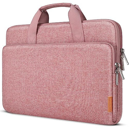 DOMISO 15.6 inch Laptop Case Sleeve Protective Cover Compatible with 16 inch MacBook Pro M4 M3 M2/Pro Max,15.6-16 inch HP Dell ASUS Lenovo Chromebook,Waterproof Computer Cases Bag with Handle,Pink - color: Pink, size: 15.6 inch