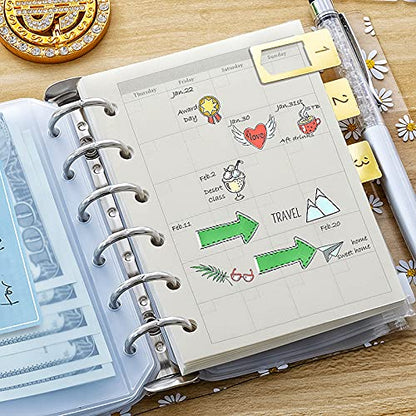 A7 Planner Refill,4 Packs per Set, Monthly Plan Paper, A7 Pocket Binder Refills Inserts 6 Ring with Label Stickers Gift,Mini Binder Refills,6 hole/100gsm Thick Paper/4.84 x 3.23'', Harphia - color: Monthly Plan