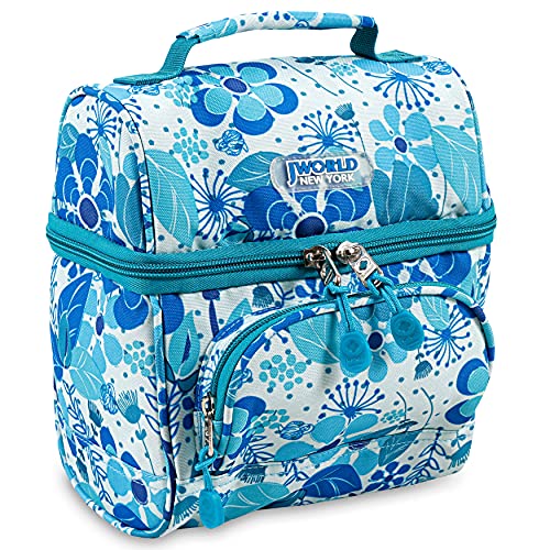 J World Corey Kids Lunch Bag. Insulated Lunch-Box for Girls, Women, Blue Vine - color: Blue Vine