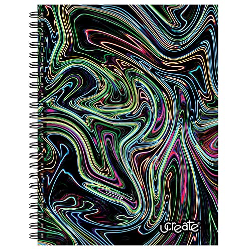UCreate Fashion Poly Sketch Book Abstract Design, 9" x 12", Neon 75 Sheets - style: Neon Abstract; 9" x 12"