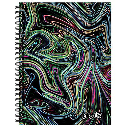 UCreate Fashion Poly Sketch Book Abstract Design, 9" x 12", Neon 75 Sheets - style: Neon Abstract; 9" x 12"