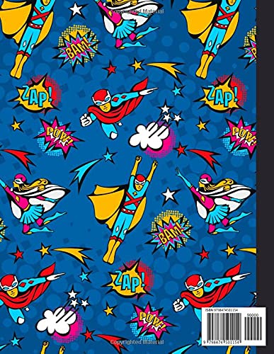 Superhero Primary Composition Notebook: Handwriting Practice Paper With Dotted Mid Line And Drawing Space For Grades K-2 | 120 Pages | 8.5 x 11 In
