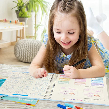 AALGO Large Magic Grooved Writing Practice Book-Reusable Handwriting Practice for Kids 8-10- Pre k workbooks - size: 10.2inx7.2in