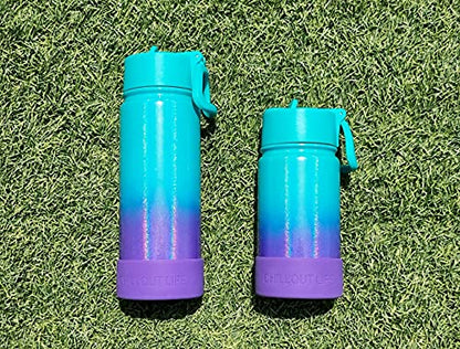 CHILLOUT LIFE 17oz Kids Insulated Stainless Steel Water Bottle with Leak Proof Straw Lid & 144 Stickers - color: Mermaid Sparkle, style: 17 oz
