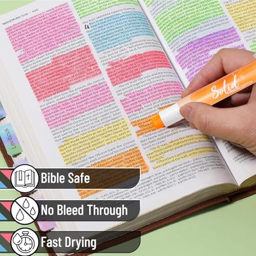 No Bleed Gel Highlighter, Bible Highlighters, Cute Bible Markers Study Journaling School Supplies and Accessories, Pack of 6