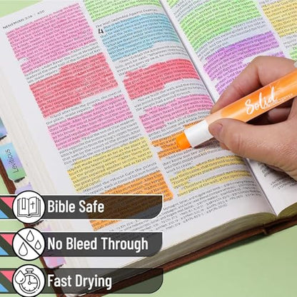 No Bleed Gel Highlighter, Bible Highlighters, Cute Bible Markers Study Journaling School Supplies and Accessories, Pack of 6