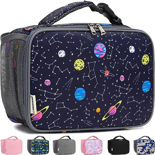 GYEUKHAM Insulated Lunch Box for School, Thermal Reusable Durable Freezable Lunch Bags for Kids Boys Girls Men Women - Small Soft Cooler Portable Lunch Tote Kit for Work Picnic Travel,Constellation - color: Constellation