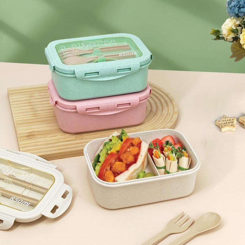 Bento Box Adult Lunch Box with 2 Compartments Bento Lunch Containers with Tableware Storage Japanese Style Bento Box Leakproof Microwave Dishwasher Safe Lunchbox for Work On-The-Go Picnic Green - color: Lunch Box Green