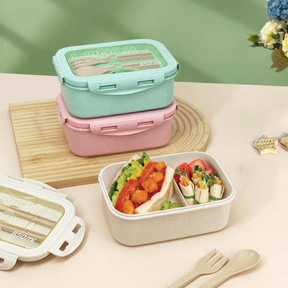 Bento Box Adult Lunch Box with 2 Compartments Bento Lunch Containers with Tableware Storage Japanese Style Bento Box Leakproof Microwave Dishwasher Safe Lunchbox for Work On-The-Go Picnic Beige - color: Lunch Box Beige