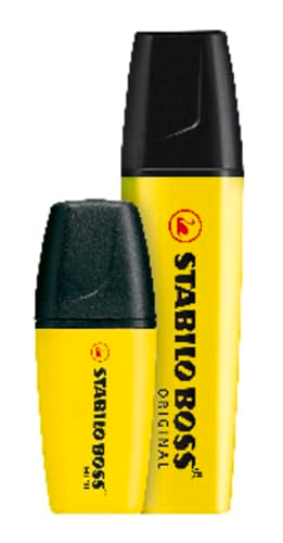 STABILO BOSS Mini Highlighter Set, 3-Color, Yellow, Pink, and Blue - color: Yellow, Pink, and Blue