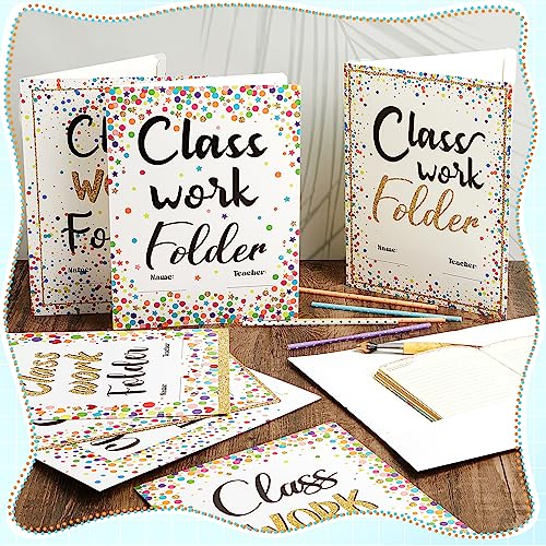 Yeaqee 32 Pcs Classwork Folders Homework Folders for Students Classwork Pocket Folder Portfolio Folder Homework Organizer for Classroom School Teachers Gifts Educational Supplies (Confetti) - style: Confetti