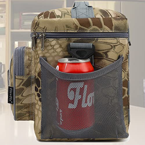 FlowFly Lunch Bag, Insulated Cooler, Thermal Lunch Box Tote with MOLLE/PALS Webbing, Adjustable Padded Shoulder Strap, for Tactical Men Women Adults and Boys Girls Kids (Camo#3, Medium) - color: Camo#3, size: Medium