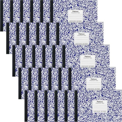 Fainne 30 Pack Composition Notebooks Half Size 4-7/8 x 7-1/2 Inches Wide Ruled Half Page Composition Notebook for Journal School Classroom Supplies 40 Sheet(Blue,Snowflake Style) - color: Blue, style: Snowflake Style