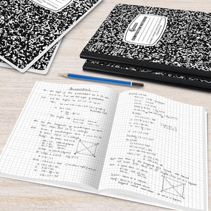 Rosmonde 2000 Pack (Pallet) Composition Notebooks Bulk, Quad Ruled, Full Pallet of Composition Notebooks, 200 Pages (100 Sheets), 9-3/4 x 7-1/2, Bulk Notebooks for School & College, 4-7 Days Transit - size: 2000 Pack | Full Pallet, style: Black Marble