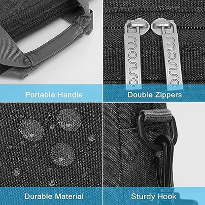 MOSISO Laptop Shoulder Bag 15.6 inch, 15-15.6 inch Computer Bag | Compatible with MacBook Pro 16 inch, HP, Dell, Lenovo with 2 Raised&1 Flapover&1 Horizontal Pocket&Handle&Belt, Slate Gray - color: Slate Gray, size: 16 inch