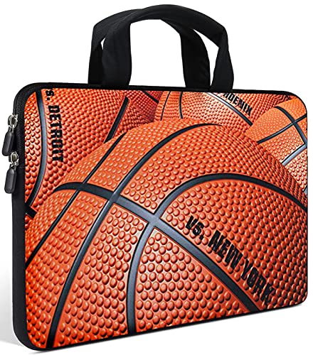 AMARY Laptop Sleeves 11.6" 12" Laptop Handle Bag Neoprene Notebook Carrying Pouch Chromebook Sleeves case (Basketball) - color: Basketball