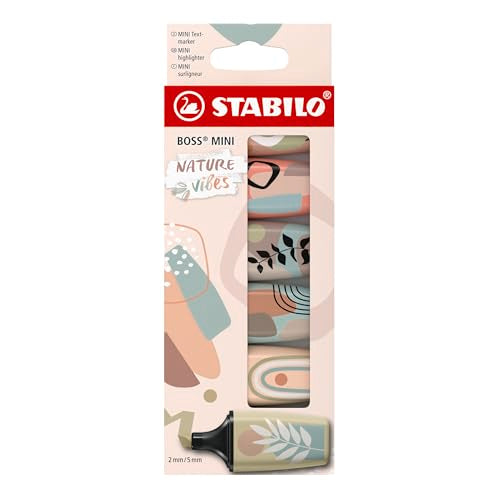 STABILO BOSS MINI Naturevibes - Highlighter - Pack of 6 - Assorted Colours - style: Pack of 6