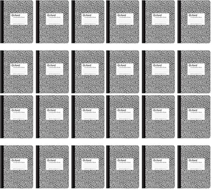 Oxford Composition Notebooks, Wide Ruled Paper, 9-3/4 x 7-1/2 Inches, 100 Sheets, Black, 6 Count (63764) (Pack of 4) - color: Black, size: Wide Rule (Pack of 4)